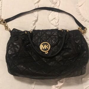 Black Michael Kors quilted bag